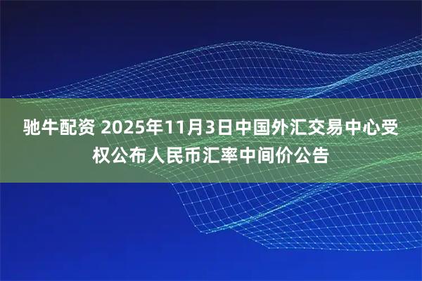 驰牛配资 2025年11月3日中国外汇交易中心受权公布人民币汇率中间价公告